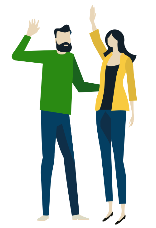 Couple Waving Icon