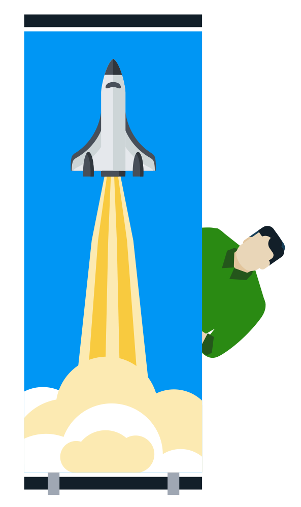 Man Behind Banner Icon
