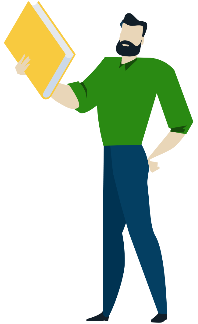 Man With Book Icon